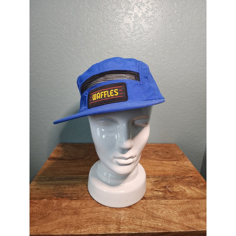 Brist Mfg Jackson Hole Waffles 5 Panel Camper Hat Blue Nylon Snapback Cap